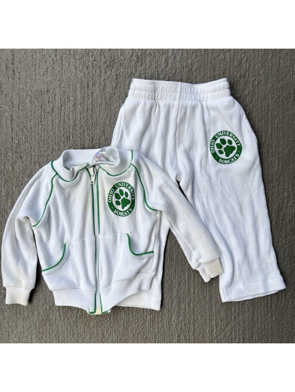 Vintage 80s Ohio University Bobcats Sweater Suit Set 9-12 Months